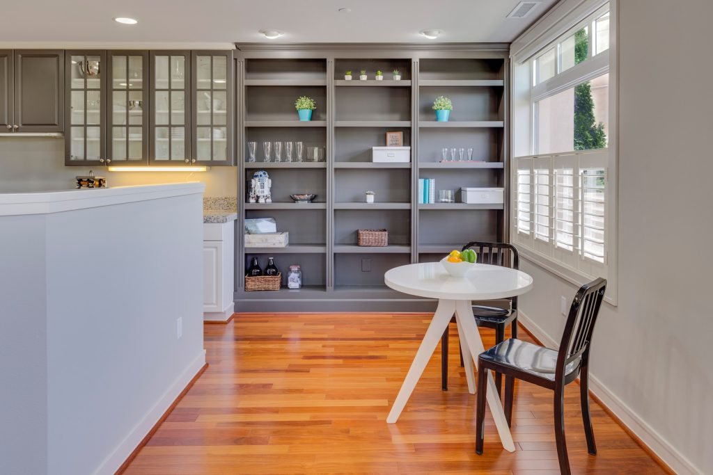 open shelves for modern farmhouse kitchen